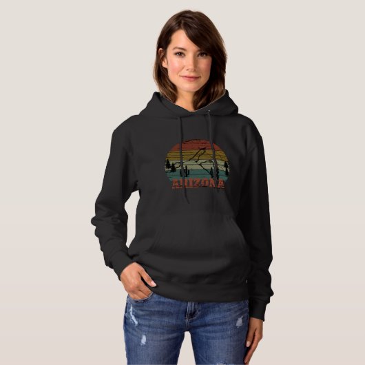 Arizona Sedona  zonsondergang retro az Hoodie (Voorkant volledig)