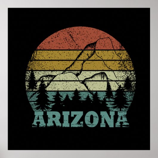 Arizona Sedona  zonsondergang retro az Poster (Voorkant)