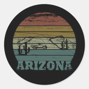 Arizona Sedona  zonsondergang retro az Ronde Sticker