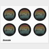 Arizona Sedona  zonsondergang retro az Ronde Sticker (Vel)