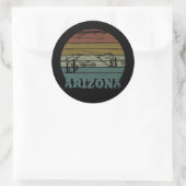Arizona Sedona  zonsondergang retro az Ronde Sticker (Tas)