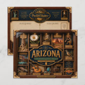 Arizona Shadow Box 3D Figuur Staat Briefkaart (Voorkant / Achterkant)