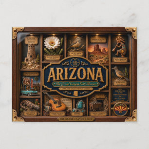 Arizona Shadow Box 3D Figuur Staat Briefkaart