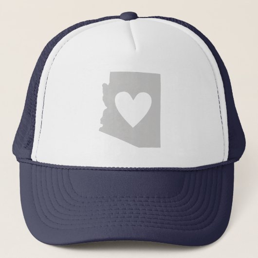 Arizona Shaped Gray Heart Arizonan Love Gray Adore Trucker Pet (Voorkant)
