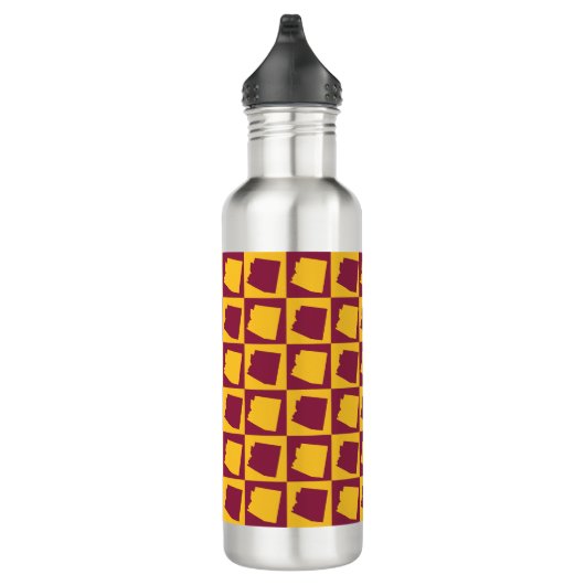 Arizona Silhouette Pattern Maroon and Gold  Waterfles (Rechts)