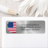 Arizona Silver American Flag Patriotic Etiket (Insitu)