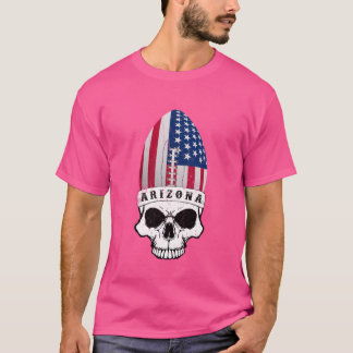 Arizona Skull 4th of July Patriotic ShortSleeve Un T-shirt
