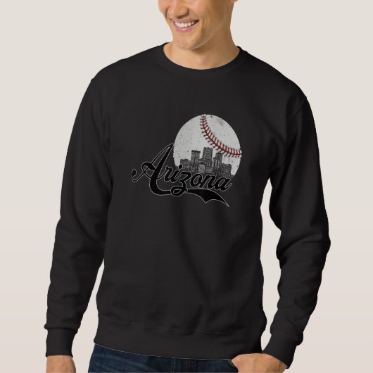Arizona Skyline Arizona Baseball Cityscape Retro V Trui (Voorkant)