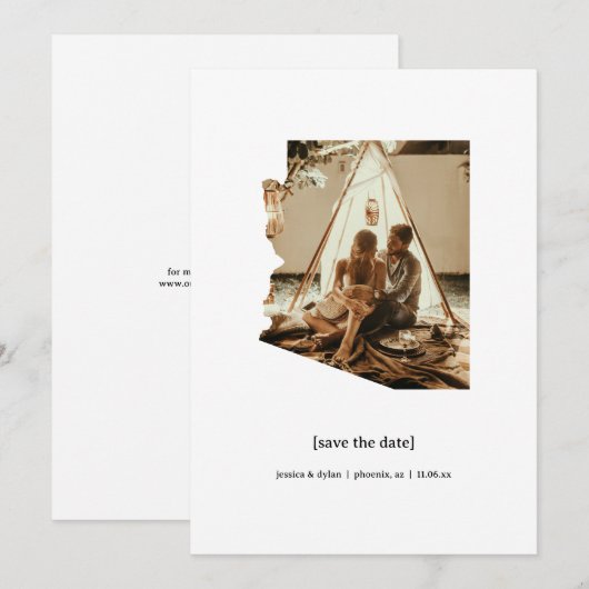 Arizona Sla de datum fotokaart op Save The Date (Voorkant / Achterkant)