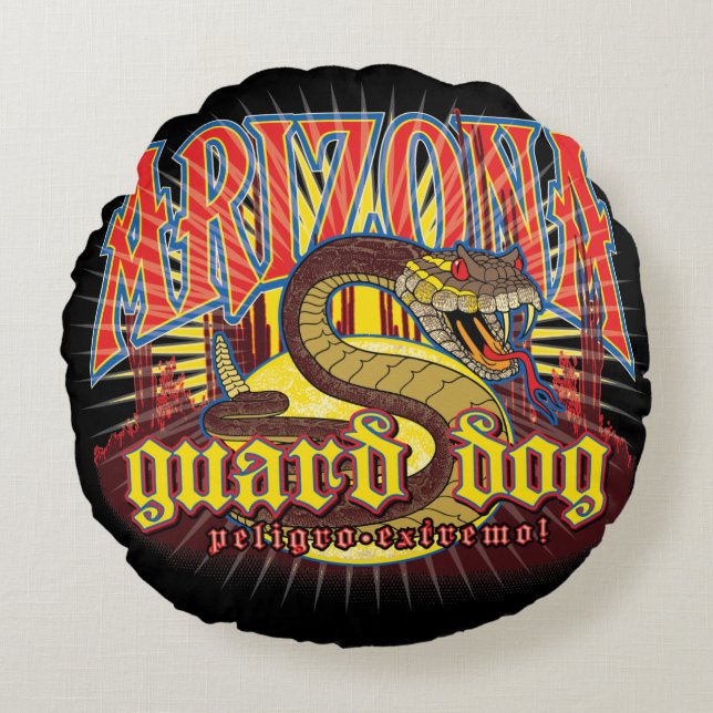 Arizona Snake Art Rond Kussen (Voorkant)
