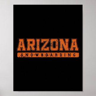 Arizona Snowboarden Oranje tekst Poster