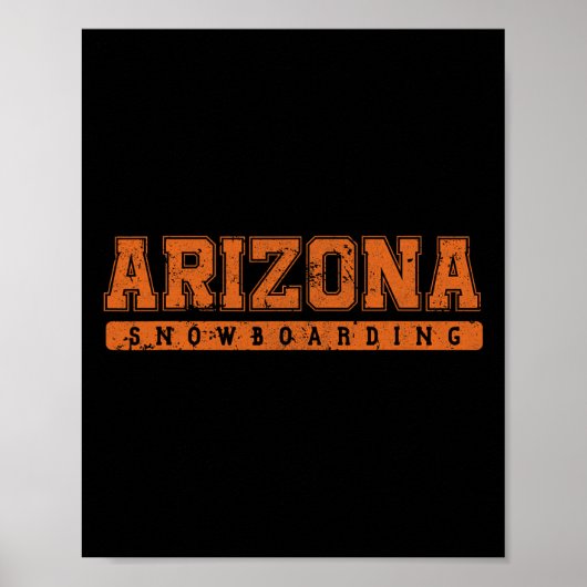 Arizona Snowboarden Oranje  tekst Poster (Voorkant)