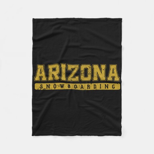 Arizona Snowboarding Geel Tekst Fleece Deken (Voorkant)