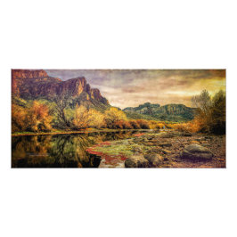 Arizona Sonoran-woestijngebergte 24 x 11 inch Foto Afdruk