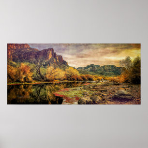 Arizona Sonoran-woestijngebergte 24 x 11 inch Poster