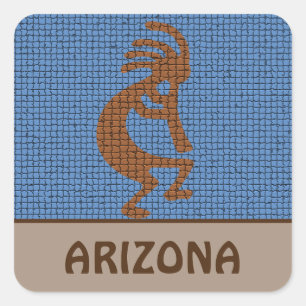 Arizona Southwest Mosaic Musical Kokopelli Vierkante Sticker