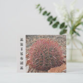 Arizona Southwest State Travel Red Barrel Cactus Briefkaart (Staand voorkant)