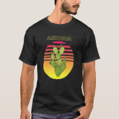 Arizona Spell Out Cactus Sunset Design T-shirt (Voorkant)