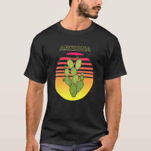 Arizona Spell Out Cactus Sunset Design T-shirt