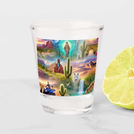 Arizona Spirituele reis Shot Glas (Voorkant)