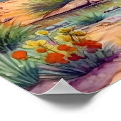 Arizona Spring Flowers Waterverf Landschap Poster (Hoek)