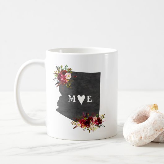 Arizona staat rustieke land bruiloft monogram koffiemok (Met donut)