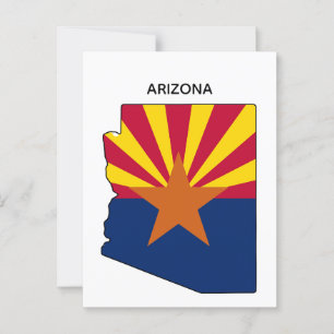 Arizona Staatskaart Staatsvlag Briefkaart