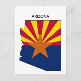 Arizona Staatskaart Staatsvlag Briefkaart
