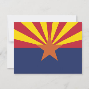 Arizona Staatsvlag Koperen Ster & Woestijnzonnestr Briefkaart