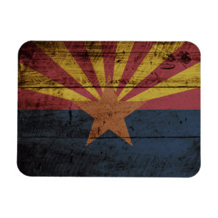 Arizona Staatsvlag op Oude Houtnerf Magneet