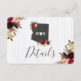 Arizona State Bestemming Rustieke Trouwdetails Kaart