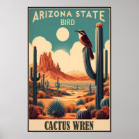 Arizona State Bird - Cactus Wren Vintage