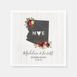 Arizona State Destination Rustic Wedding Monogram Servet