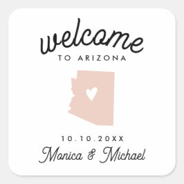 ARIZONA State Destination Wedding - ENIGE KLEUR! Vierkante Sticker