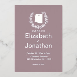 Arizona State Destination Wedding Silver Folie Uitnodiging