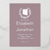 Arizona State Destination Wedding Silver Folie Uitnodiging (Voorkant)