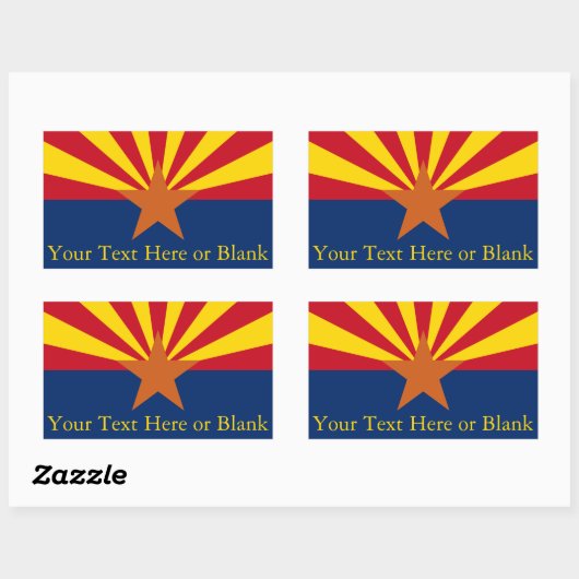 Arizona State Flag Afbeelding Personaliseer Naam Rechthoekige Sticker (Vel)