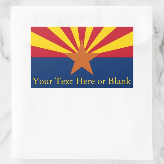 Arizona State Flag Afbeelding Personaliseer Naam Rechthoekige Sticker (Tas)