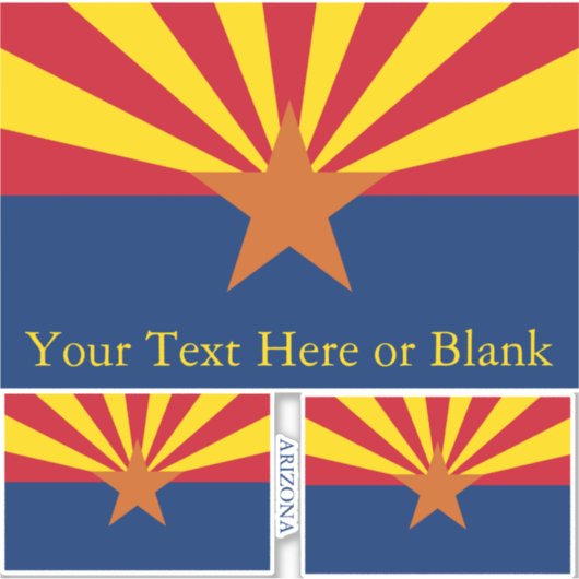 Arizona State Flag Afbeelding Persoonlijke tekst Sticker (Voorkant)
