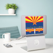 Arizona State Flag Afbeelding Persoonlijke tekst Sticker (Laptop op bureau)