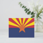 Arizona State Flag Copper Star & Desert Sun Rays Briefkaart (Staand voorkant)