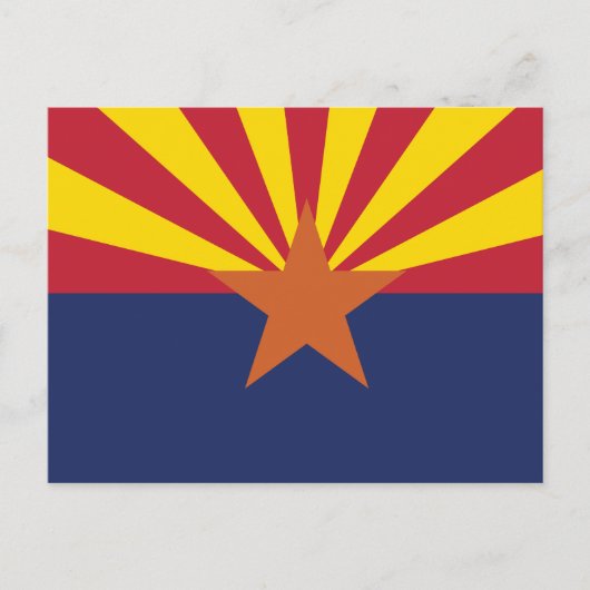 Arizona State Flag Copper Star & Desert Sun Rays Briefkaart (Voorkant)