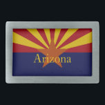 Arizona State Flag Custom Belt Gesp<br><div class="desc">Een grafisch ontwerp van de vlag van Arizona State op een gordelsluiting. De gordelsluiting heeft de aanpasbare tekst Arizona.</div>