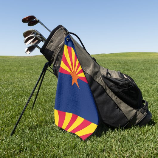 Arizona State Flag Design Jouw tekst op een Golfhanddoek (Groen)