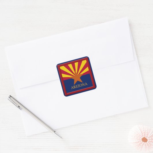 Arizona State Flag Design Sticker (Envelop)