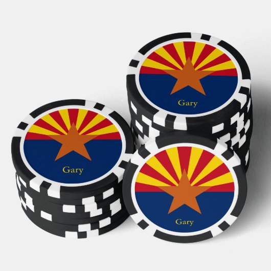 Arizona State Flag Image Personalize Name Poker Chips (Opstapeling)