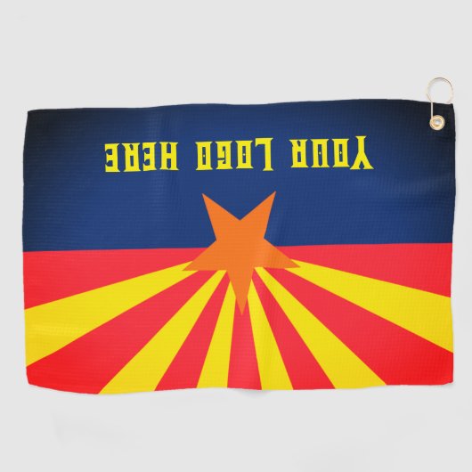 Arizona State Flag met uw eigen Logo Golfhanddoek (Horizontaal)