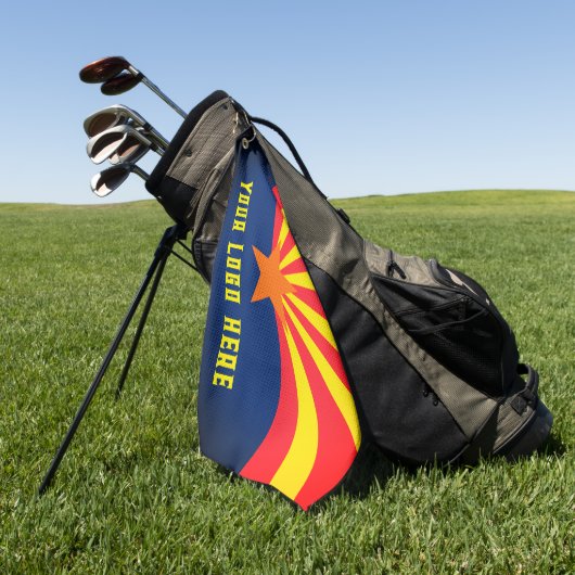 Arizona State Flag met uw eigen Logo Golfhanddoek (Groen)