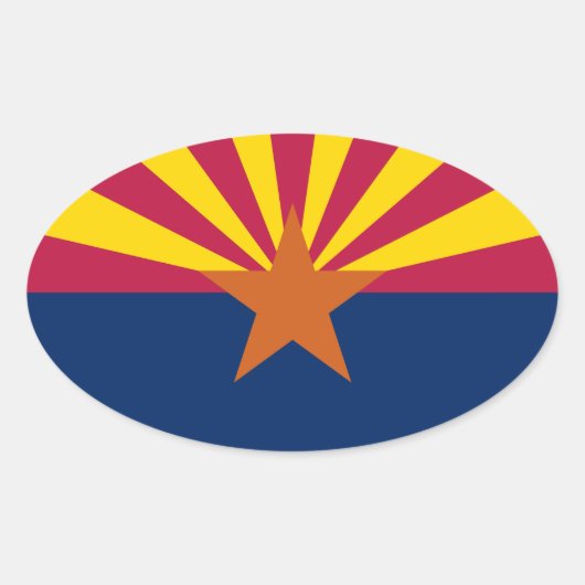 Arizona State Flag Oval Sticker (Voorkant)