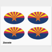 Arizona State Flag Oval Sticker (Vel)